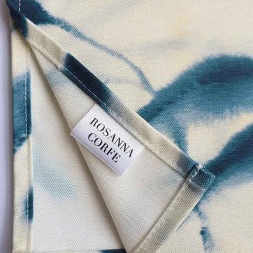 Amongst Set of 4 Organic Cotton Napkins 45 x 40cm, Blue