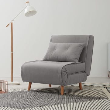 Haru sofa bed, single, H180 x W80 x D56cm, Grey