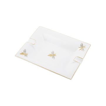 Trinket tray, L20 x W16 x H3.6cm, Casacarta, Bee, white