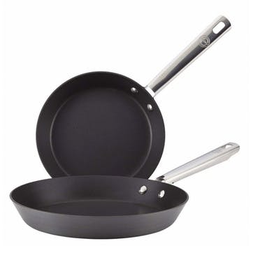 Anolon Professional Twin Pack Skillet Pans 20cm & 28cm, Black