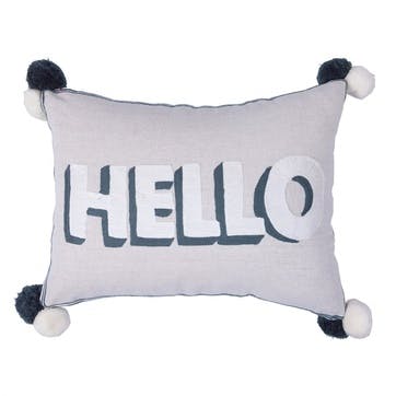 Hello Embroidered Cushion