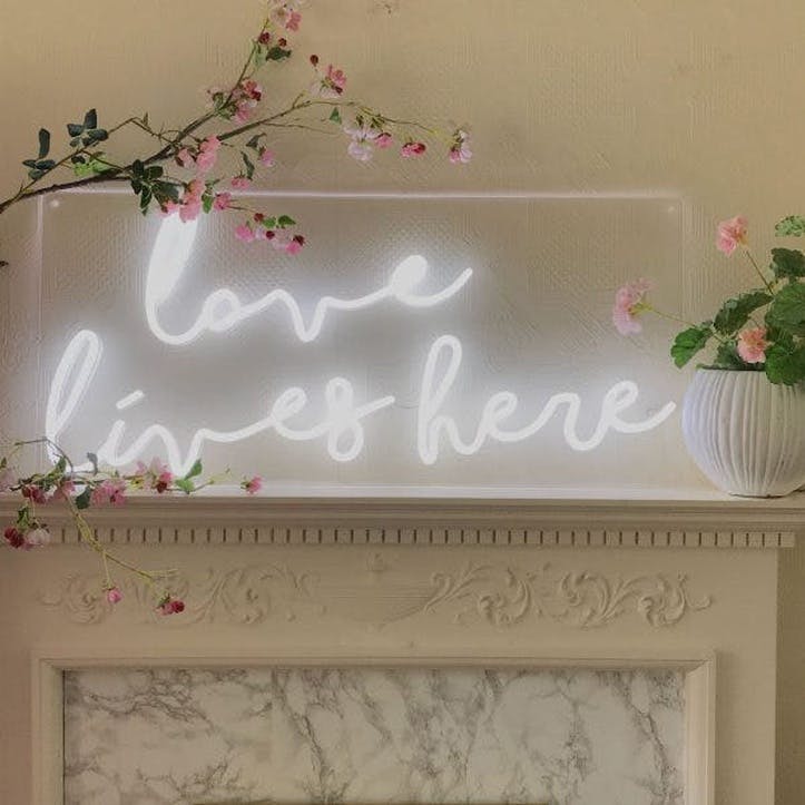 'Love Lives Here' LED Neon Light