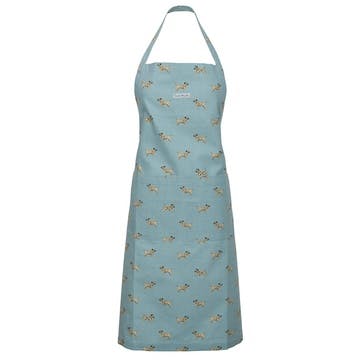 Border Terrier Apron , Teal, Taupe, Brown