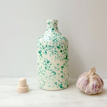 Splatter  Ceramic Bottle, H18 x D8.5cm, Pistachio