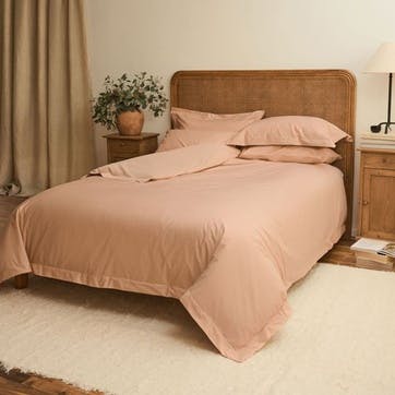 The Edged 300 Thread Count Oxford Border Duvet Cover King, Clay Pink