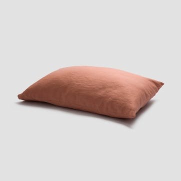 Linen Pillowcase Pair Square, Warm Clay