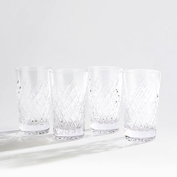 Barwell Set of 4 Highball Glasses 384ml, Clear