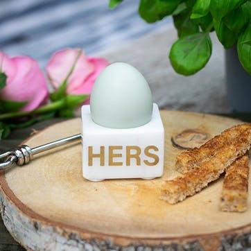 Hers Egg Cup L5.5 x W5.5 x H3.5cm, White