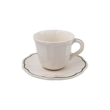 Romilly Set of 2 Teacups & Saucers 260ml, Green