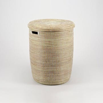 Laundry Basket, Round, Natural, Large, 53cm