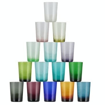 Mineral Blue Glass Tumblers, Set of 6