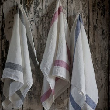 Arles Tea Towel, Charcoal Stripe