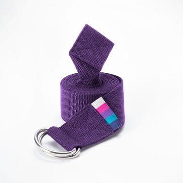 D-ring Yoga Belt 200 x 3.7cm, Purple