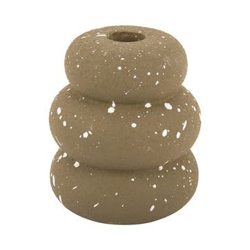 Speckle Rings Candle Holder H11cm, Green