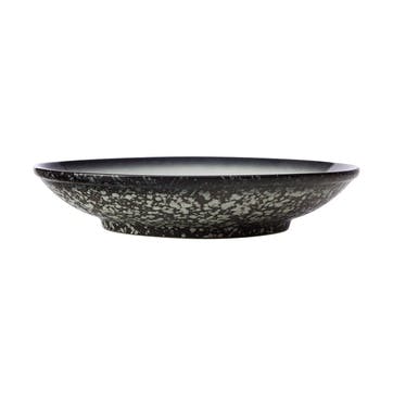Caviar Granite Porcelain Footed Serving Bowl D25cm, Grey