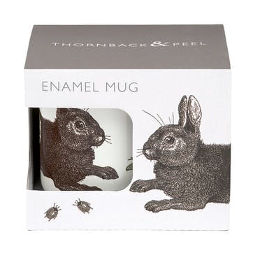 Rabbit & Cabbage Enamel Mug 9cm x 9cm