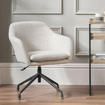 Rosolini Linen Mix Swivel Rise and Fall Chair , Pebble