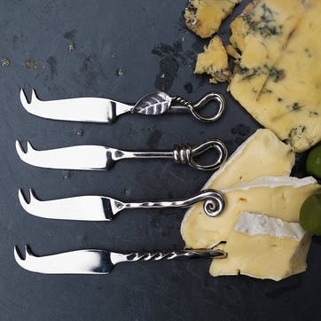 Mini Cheese Knife Mixed Design Four Piece Set