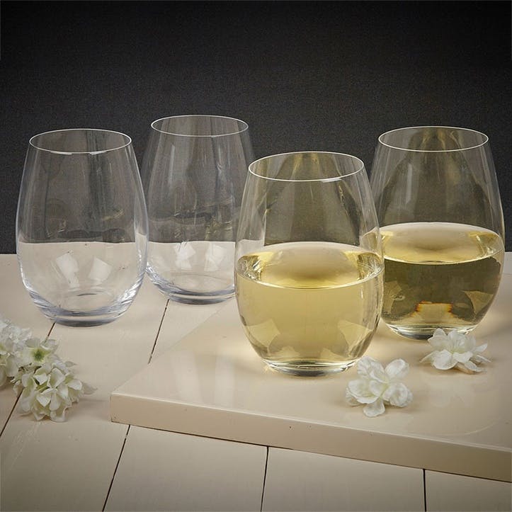 Julie Set of 4 Stemless Wine Glasses 584ml, Clear