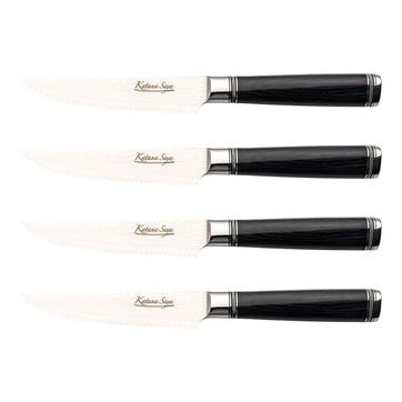 Katana Saya Pakkawood 4 Pce Steak Knife Set ,