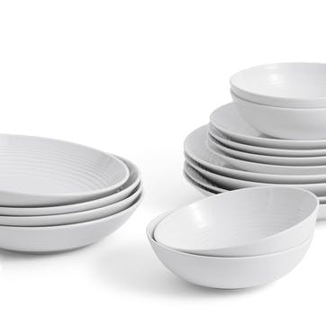 Gordon Ramsay Maze 16 Piece Dinnerware Set , White