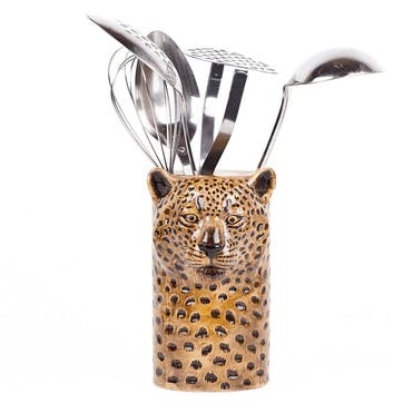 Leopard Utensil Pot H18cm Yellow