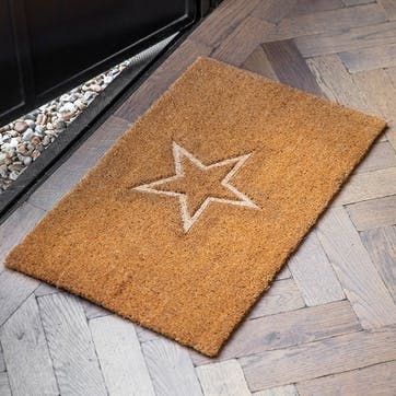 Star Embossed Doormat Large, Coir