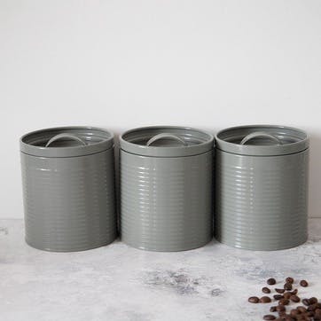 Storage Canisters 3 Piece Set , Grey