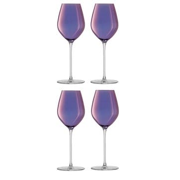 Aurora Set of 4 Tulip Champagne Glasses, 285ml, Purple