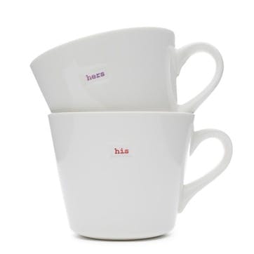 'His & Hers' Set of 2 Bucket Mugs, 350ml