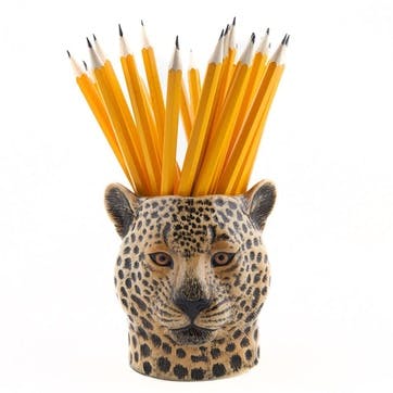 Leopard Pencil Pot H11cm Yellow