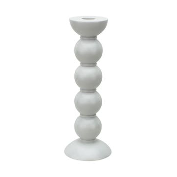 Bobbin Candlestick H24cm, White