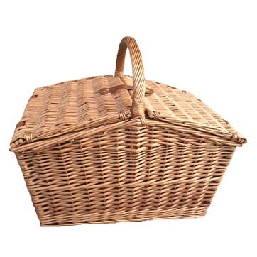 Slope-Sided Classic Hamper, Large, Tan & Real Leather