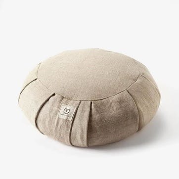 Hemp Buckwheat Zafu Meditation Cushion, Natural