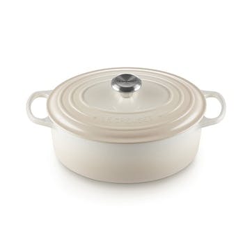 Signature Cast Iron Oval Casserole, 29cm, Meringue