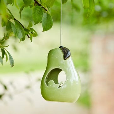 Ceramic Bird Feeder, Pear