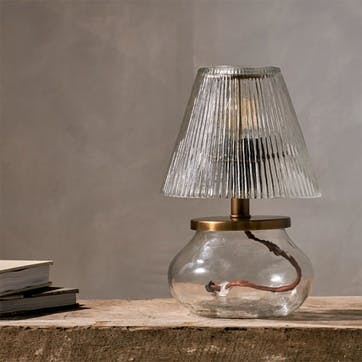 Dimalai Recycled Glass Table Lamp H27cm, Clear