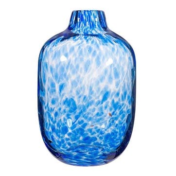 Speckled Vase, H25cm, Blue