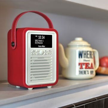 Retro Mini DAB Radio, Red