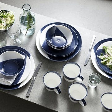 Bowls of Plenty Dinner Set, 16 Piece, Dark Blue