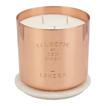 Large 3 wick scented candle, D9.5 x H9.2cm, Tom Dixon, London, copper