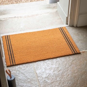 Triple Stripe Doormat L90 x W60cm, Beige