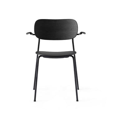 Co, Pair of Dining Chairs, H80 x W62 x D53cm, Black & Black Steel