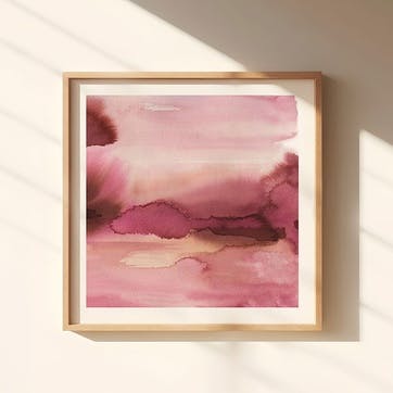 Warm Skies Square Signed Print 30 x 30cm, Pink