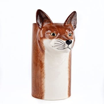 Fox Utensil Pot H20.5cm Brown