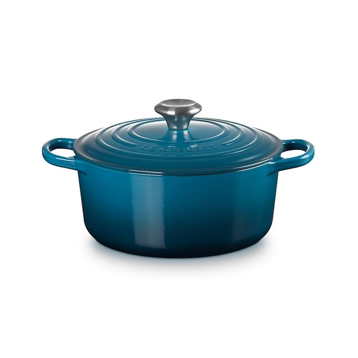 Round casserole, Dia24cm - 4.2L, Le Creuset, Signature Cast Iron, deep teal