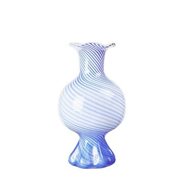 Mella Vase H30cm, Blue & White