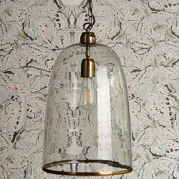 Percy Pendant Light in Clear Glass, Larger