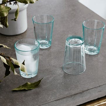 Grand Cru Set of 4 Recycled Glass Tumblers 220ml, Clear