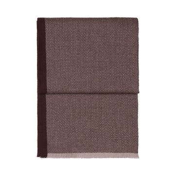 Herringbone Throw, H190cm x W130cm, Chocolate/Beige